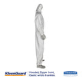 KleenGuard A35 Liquid and Particle Protection Coveralls, Zipper Front, Hooded, Elastic Wrists and Ankles, X-Large, White, 25/Carton