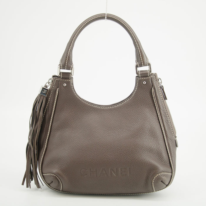 Chanel LAX Grained Leather Tassel Handle Bag Grey 8 Series-#2620 by Bolt Boutique