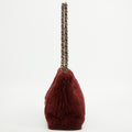 Chanel CC Burgundy Lapin Rabbit Fur Chain Tote Bag 6 Series #2621 by Bolt Boutique