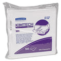 Kimtech W4 Critical Task Wipers, Flat Double Bag, 12 x 12, White, 100/Bag, 5 Bags/Carton