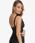 Calvin Klein Ruched Tummy-Control Tankini Top Swimsuit, Size Small by Vanessa Jane