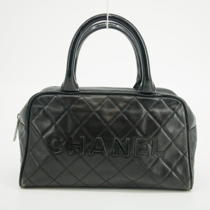 Chanel Caviar Skin Mini Boston Black Handbag 6 Series #2624 by Bolt Boutique