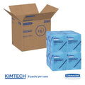 WypAll Power Clean Oil, Grease and Ink Cloths, 1/4 Fold, 12.5 x 12, Blue, 66/Box, 8 Boxes/Carton