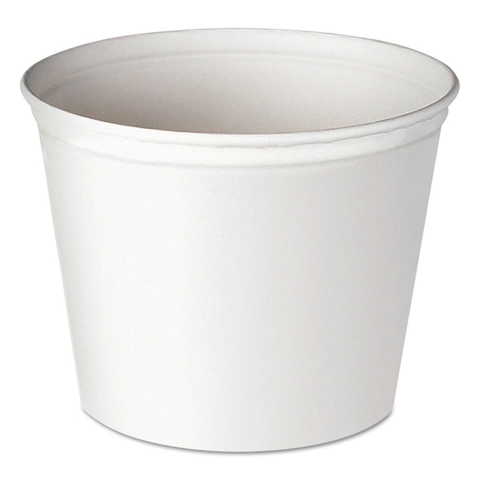 Dart Double Wrapped Paper Bucket, Unwaxed, 83oz, White, 100/Carton