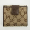 Gucci Brown GG Canvas x Leather Compact Wallet #2628 by Bolt Boutique