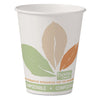 Dart Bare by Solo Eco-Forward PLA Paper Hot Cups, 8 oz, Leaf Design, White/Green/Orange, 50/Pack