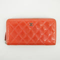 Chanel Pink Coco Mark Matelasse Patent Leather Round Zipper Long Wallet #2631 by Bolt Boutique