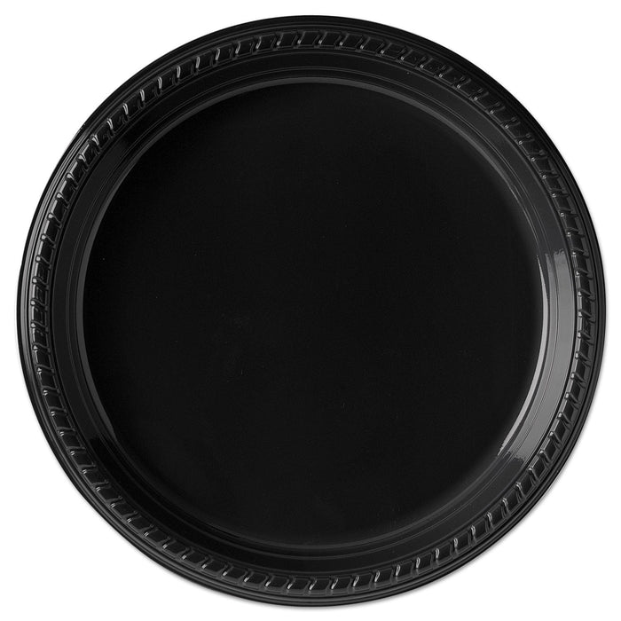 Dart Party Plastic Plates, 10.25 dia", Black, 500/Carton