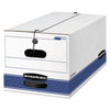 Bankers Box STOR/FILE Medium-Duty Strength Storage Boxes, Letter Files, 12.25" x 24.13" x 10.75", White/Blue, 12/Carton
