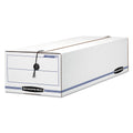 Bankers Box LIBERTY Check and Form Boxes, 9" x 24.25" x 7.5", White/Blue, 12/Carton