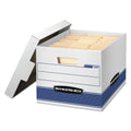 Bankers Box STOR/FILE Medium-Duty Letter/Legal Storage Boxes, Letter/Legal Files, 12.75" x 16.5" x 10.5", White/Blue, 12/Carton