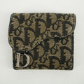 Christian Dior Black Trotter Saddle Canvas x Leather Compact Wallet -SKU #2635 by Bolt Boutique