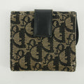 Christian Dior Black Trotter Saddle Canvas x Leather Compact Wallet -SKU #2635 by Bolt Boutique