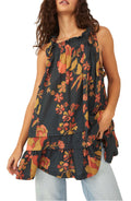 Free People Fleur Print Tunic Top, Size Medium by Vanessa Jane
