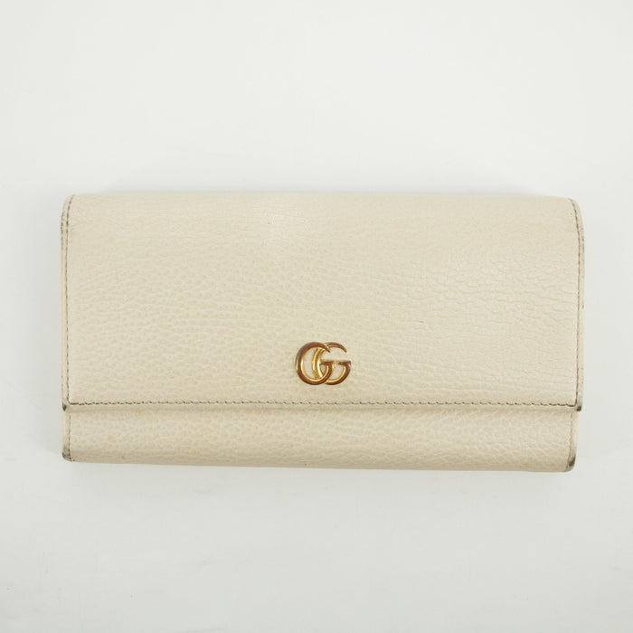 Gucci Ivory GG Marmont Leather Long Wallet #2638 by Bolt Boutique