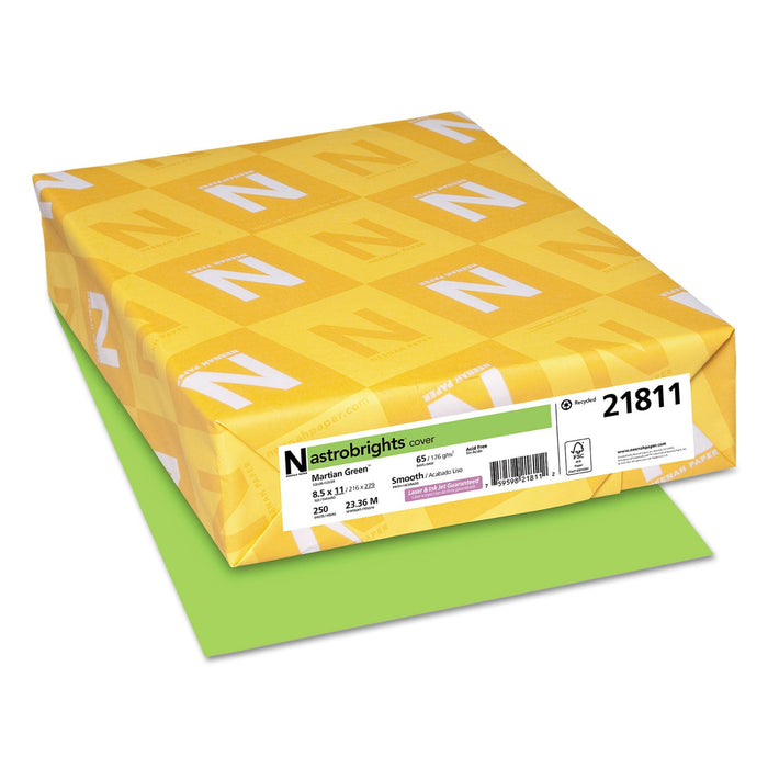 Astrobrights Color Cardstock, 65 lb Cover Weight, 8.5 x 11, Martian Green, 250/Pack