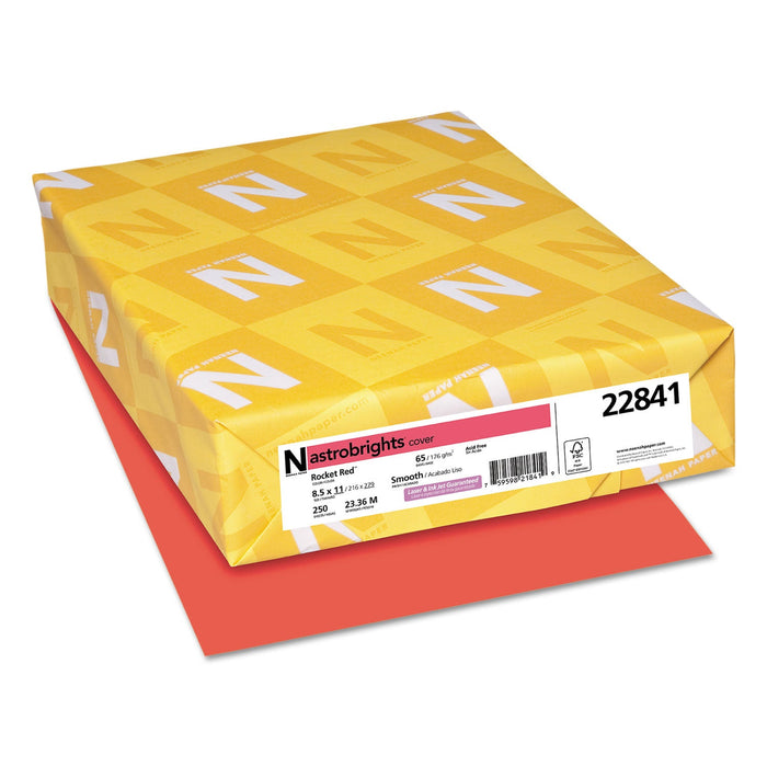 Astrobrights Color Cardstock, 65 lb Cover Weight, 8.5 x 11, Rocket Red, 250/Pack