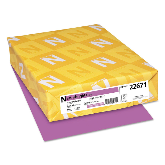 Astrobrights Color Paper, 24 lb Bond Weight, 8.5 x 11, Planetary Purple, 500 Sheets/Ream