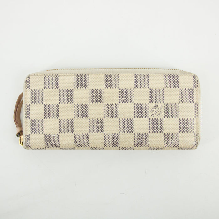 Louis Vuitton Damier Azur Portefeuille Clemence Round Zipper Long Wallet #2642 by Bolt Boutique