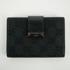 Gucci Black GG Canvas x Leather Compact Wallet #2643
