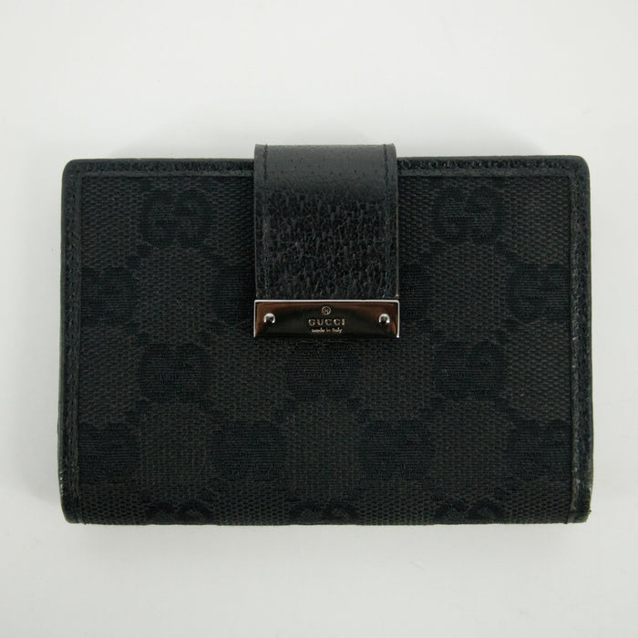 Gucci Black GG Canvas x Leather Compact Wallet #2643 by Bolt Boutique