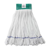 Rubbermaid Rough Floor Mop Head, Medium, Cotton/Synthetic, White, 12/Carton