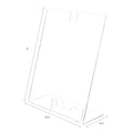 deflecto Superior Image Slanted Sign Holder with Business Card Holder, 8.5w x 4.5d x 11h, Clear