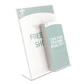 deflecto Superior Image Slanted Sign Holder with Front Pocket, 9w x 4.5d x 10.75h, Clear