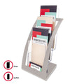 deflecto 3-Tier Literature Holder, Leaflet Size, 6.75w x 6.94d x 13.31h, Silver