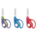 Westcott Ergo Jr. Kids' Scissors, Rounded Tip, 5" Long, 1.5" Cut Length, Randomly Assorted Offset Handles