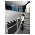 Unger SpeedClean Window Cleaning Kit, 72" to 80", Extension Pole With 8" Pad Holder, Silver/Green