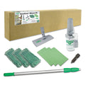 Unger SpeedClean Window Cleaning Kit, 72" to 80", Extension Pole With 8" Pad Holder, Silver/Green
