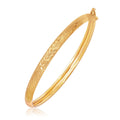 14k Yellow Gold Diamond Cut Motif Dome Style Children's Bangle by Bids.com