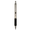 Zebra F-402 Ballpoint Pen, Retractable, Fine 0.7 mm, Black Ink, Stainless Steel/Black Barrel