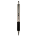 Zebra F-402 Ballpoint Pen, Retractable, Fine 0.7 mm, Black Ink, Stainless Steel/Black Barrel
