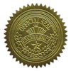 Geographics Self-Adhesive Embossed Seals, 2" dia, Gold, 20/Sheet, 5 Sheets/Pack