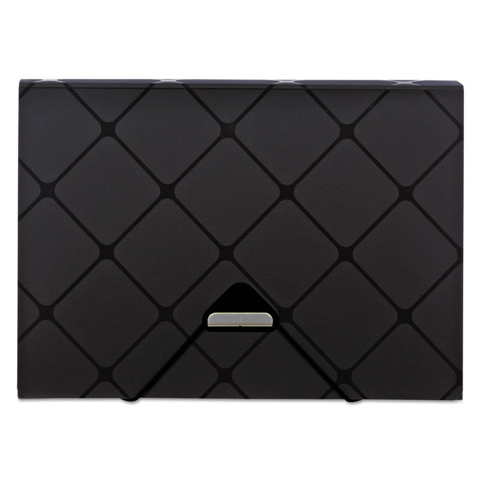Pendaflex Poly Expanding File, 1.5" Expansion, 13 Sections, Cord/Hook Closure, 1/12-Cut Tabs, Letter Size, Black