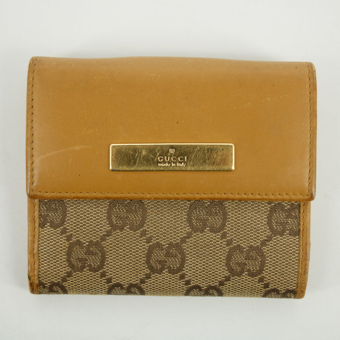 Gucci Brown GG Canvas x Leather Compact Wallet #2652 by Bolt Boutique