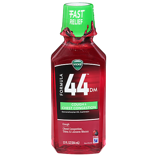 Vicks Formula 44 Cough & Chest Congestion, Non-Drowsy, Berry Flavor by Pasteur Pharmacy