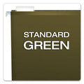 Pendaflex Extra Capacity Reinforced Hanging File Folders with Box Bottom, 1" Capacity, Letter Size, 1/5-Cut Tabs, Green, 25/Box