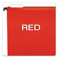 Pendaflex SureHook Hanging Folders, Letter Size, 1/5-Cut Tabs, Red, 20/Box