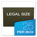 Pendaflex Standard Green Hanging Folders, Legal Size, Straight Tabs, Standard Green, 25/Box