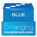 Pendaflex Desktop File With Hanging Folders, Letter Size, 6" Long, Blue