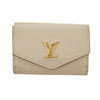 Louis Vuitton Greige Leather Portefeuille Lock Mini Compact Wallet  #2655