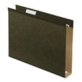Pendaflex Extra Capacity Reinforced Hanging File Folders with Box Bottom, 2" Capacity, Letter Size, 1/5-Cut Tabs, Green, 25/Box