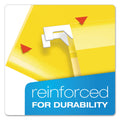 Pendaflex Extra Capacity Reinforced Hanging File Folders with Box Bottom, 2" Capacity, Legal Size, 1/5-Cut Tabs, Yellow, 25/Box