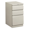 HON Mobile Pedestals, Left or Right, 3-Drawers: Box/Box/File, Legal/Letter, Light Gray, 15" x 20" x 28"