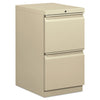 HON Mobile Pedestals, Left or Right, 2 Legal/Letter-Size File Drawers, Putty, 15" x 20" x 28"