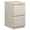 HON Mobile Pedestals, Left or Right, 2 Legal/Letter-Size File Drawers, Light Gray, 15" x 20" x 28"