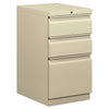HON Mobile Pedestals, Left or Right, 3-Drawers: Box/Box/File, Legal/Letter, Putty, 15" x 20" x 28"